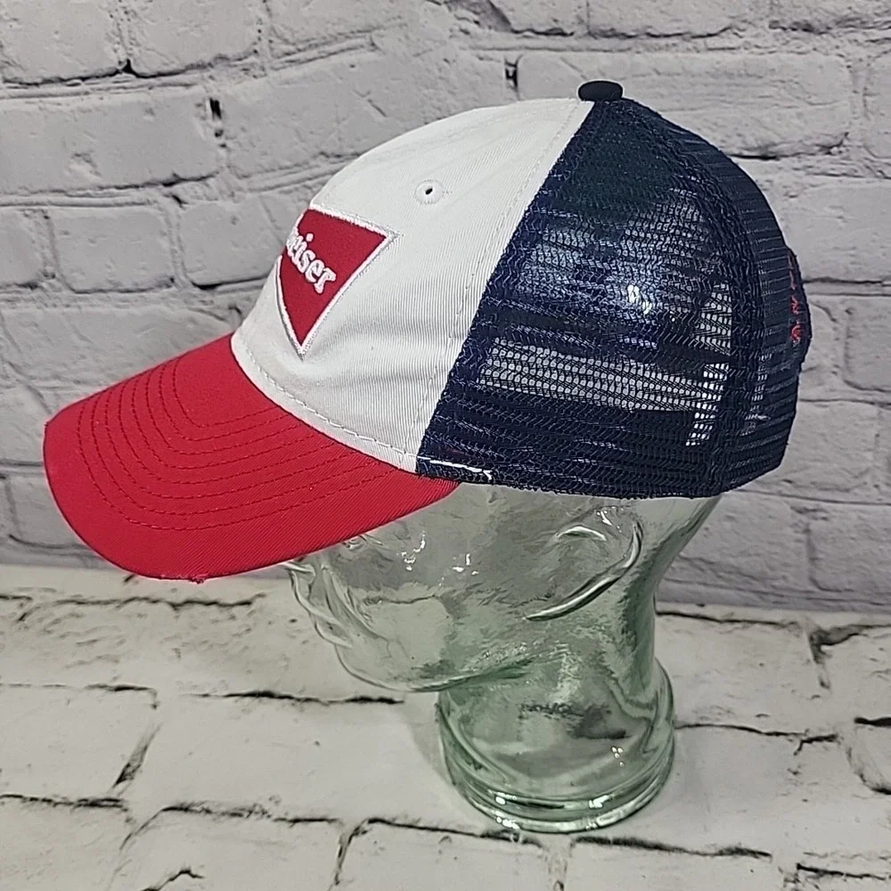 Budweiser King Of Beers Hat Mens OSFA‎ Distressed Snapback Advertising Ball Cap